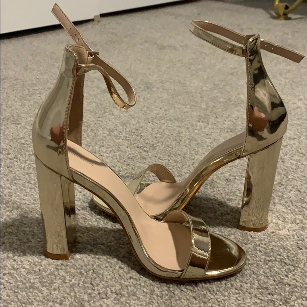 Gold pretty little thing heels